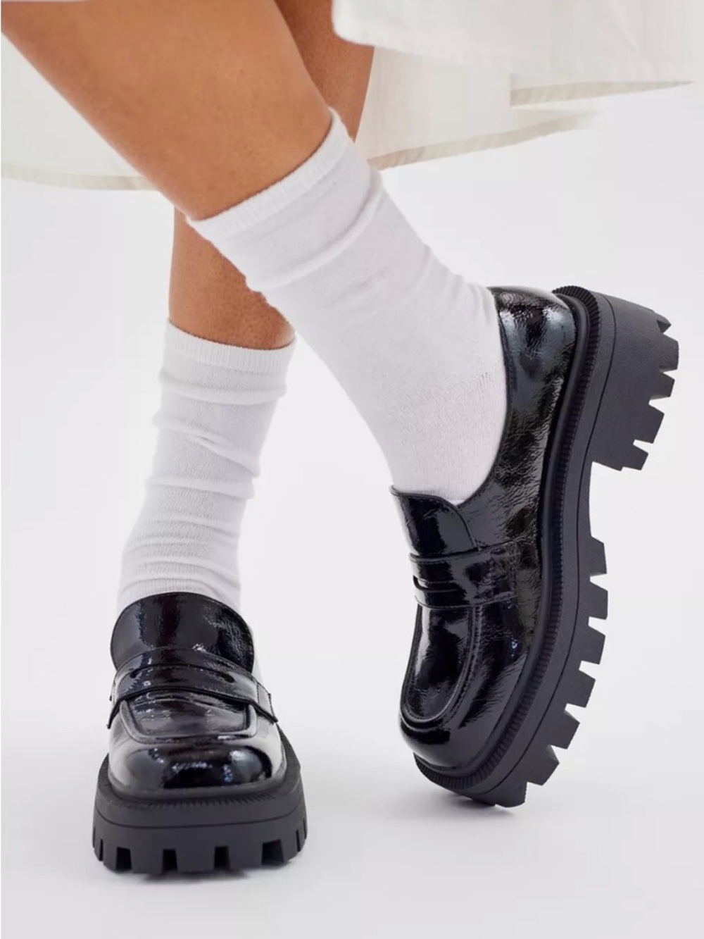 Urban Outfitters Black Patent Chunky Loafers— NEW never been worn!